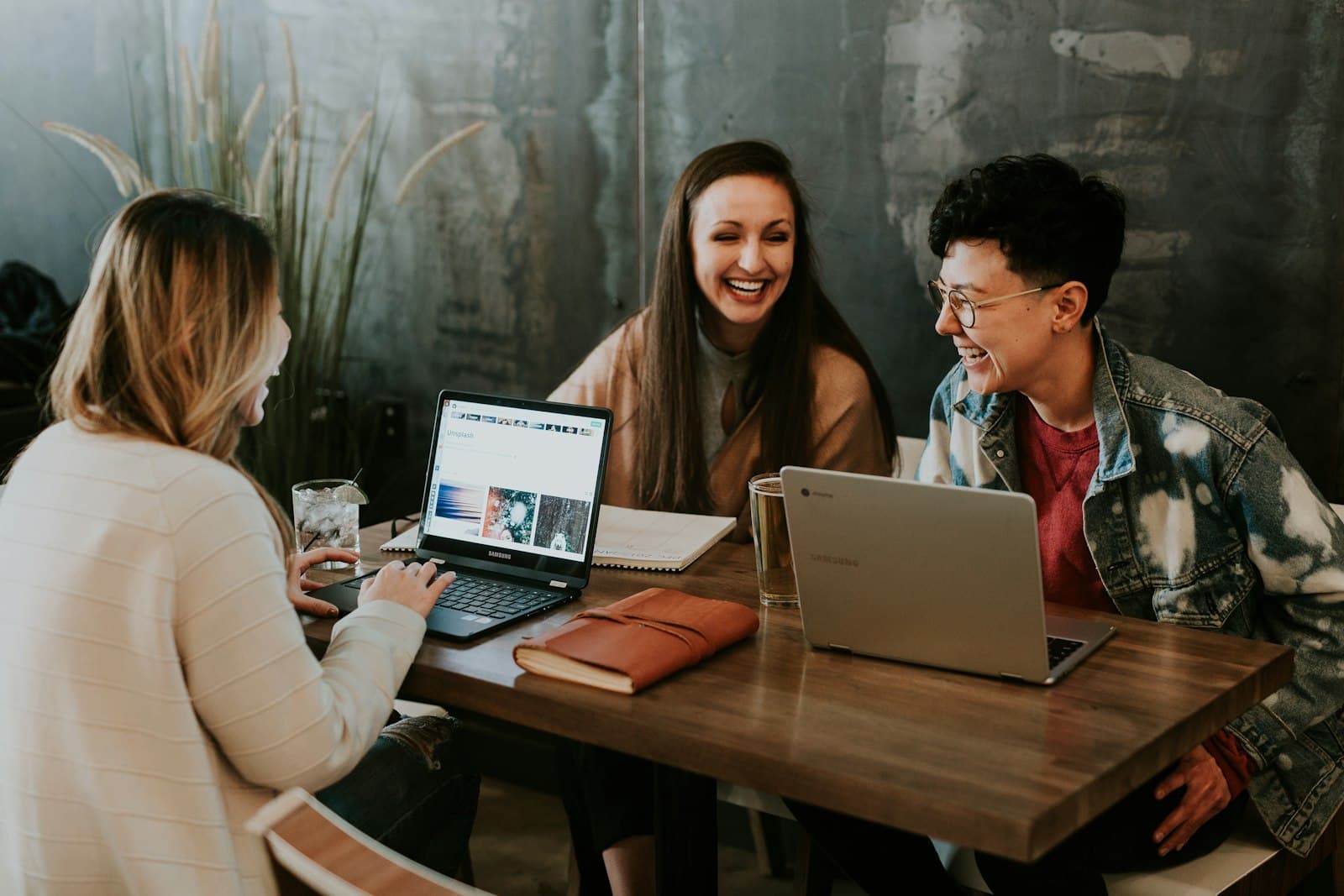 Product designers collaborating around a table